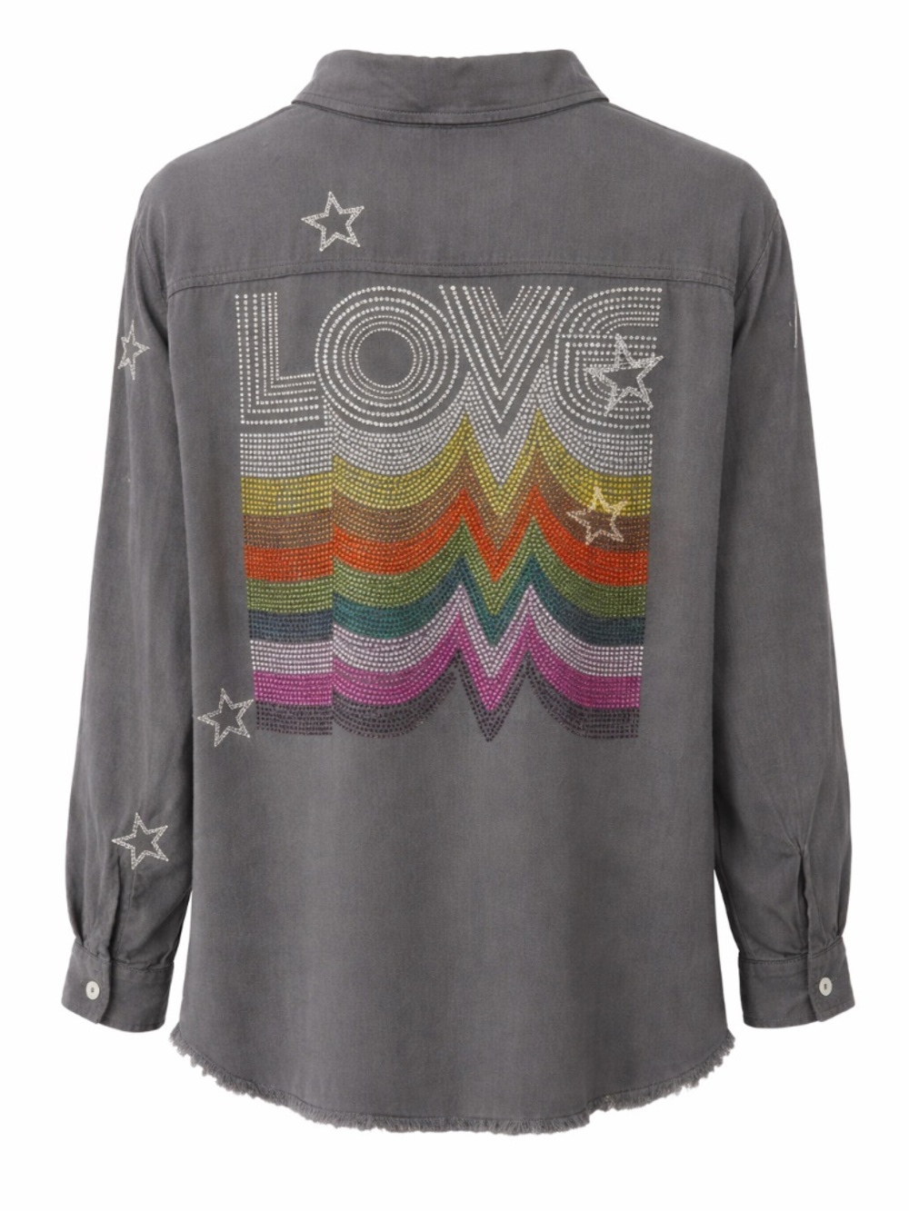 Embroidered Star Gray Love Repeater Shirt